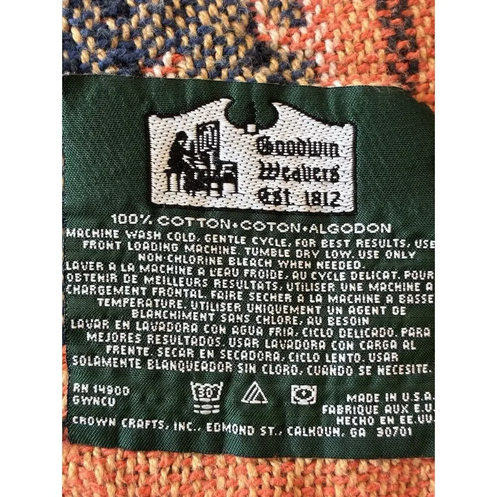 VTG 90s Goodwin Weavers Halloween Bears Trick or Treat Tapestry Throw Blanket